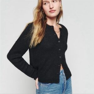 Reformation Clara Alpaca Cardigan Black